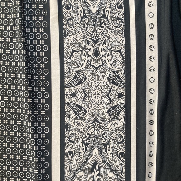 DG💫 Womens' Gray/White Printed Elastic Waist Lightweight Wide Leg Pants - Picture 5 of 7